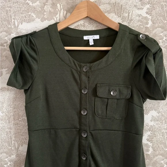 Vintage dELiA*s olive utility dress - Picture 2 of 10